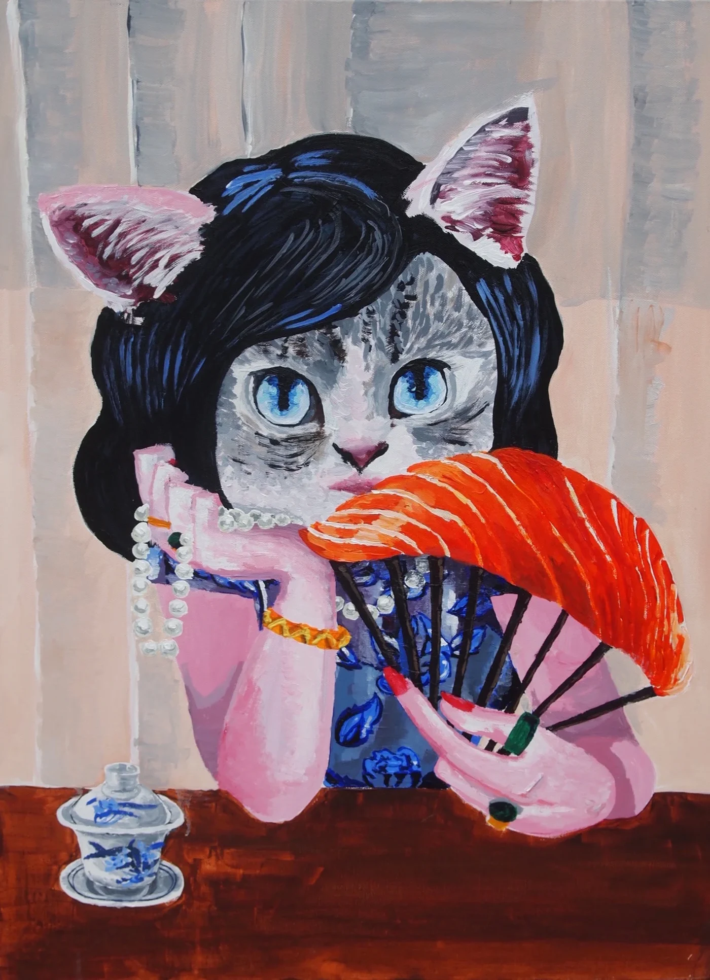 Cat In The Old-Shanghai Bar